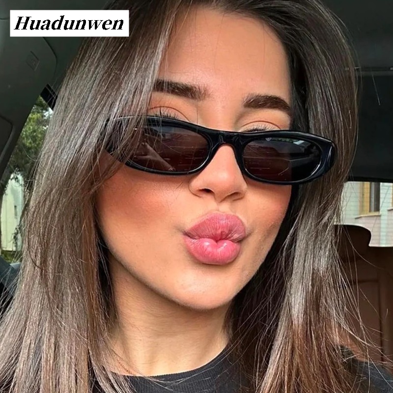 Linman Huadunwen UV Rectangular Ladies Black Oval Brand New 2023 Sunglasses Cat2025 Eye Luxury Fashion Ladies Luxury Small Sunglasses Goggles Trend Glasses