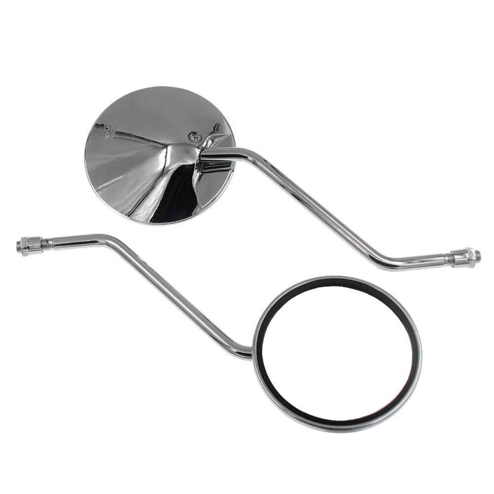 OYPFXMI 1 Pair Motorcycle Scooter Mirrors Universal Motorbike Rear View Mirror 8mm Round Oval Convex Mirrors