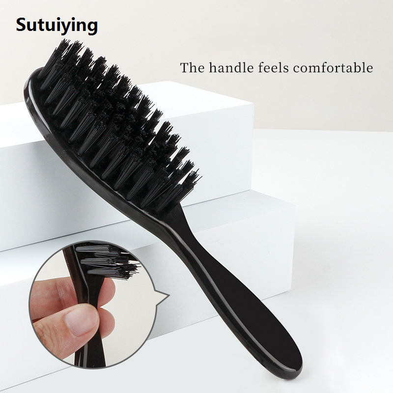 Sutuiying 1Pcs New Black Professional Fade Brush Barber Beard Neck Sweeping 【2025 Version】 Brush Comb Haircut Accessories Cleaning Brush For Men