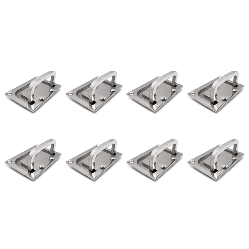 8X Stainless Steel 316 Flush Lift Ring Hatch Pull Handle Locker Cabinet boAt