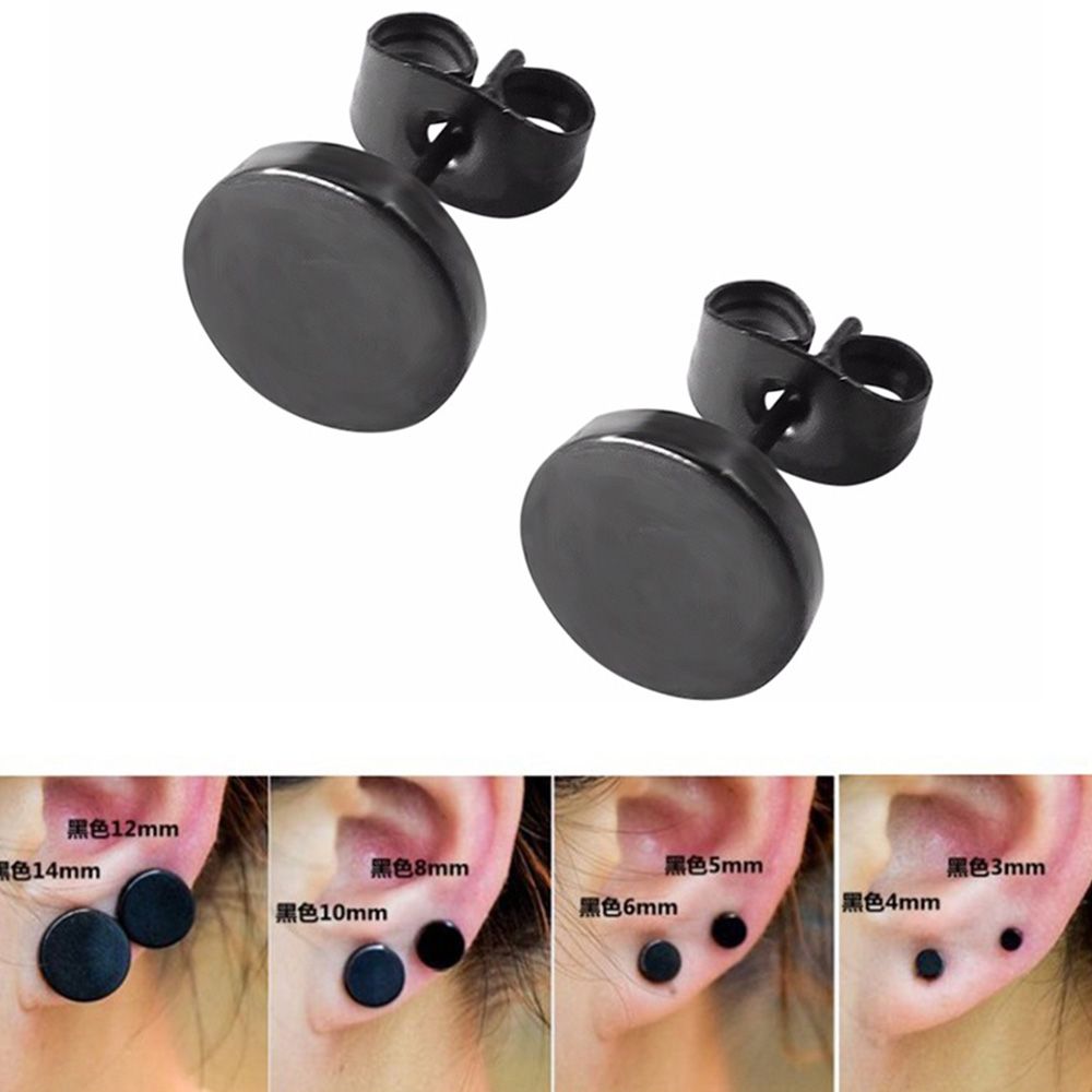 Hot Sale Pair Round Shaped for Gift with Butterfly Clasp Push Stainless Steel Earrings for Women Men Earrings Ear Studs