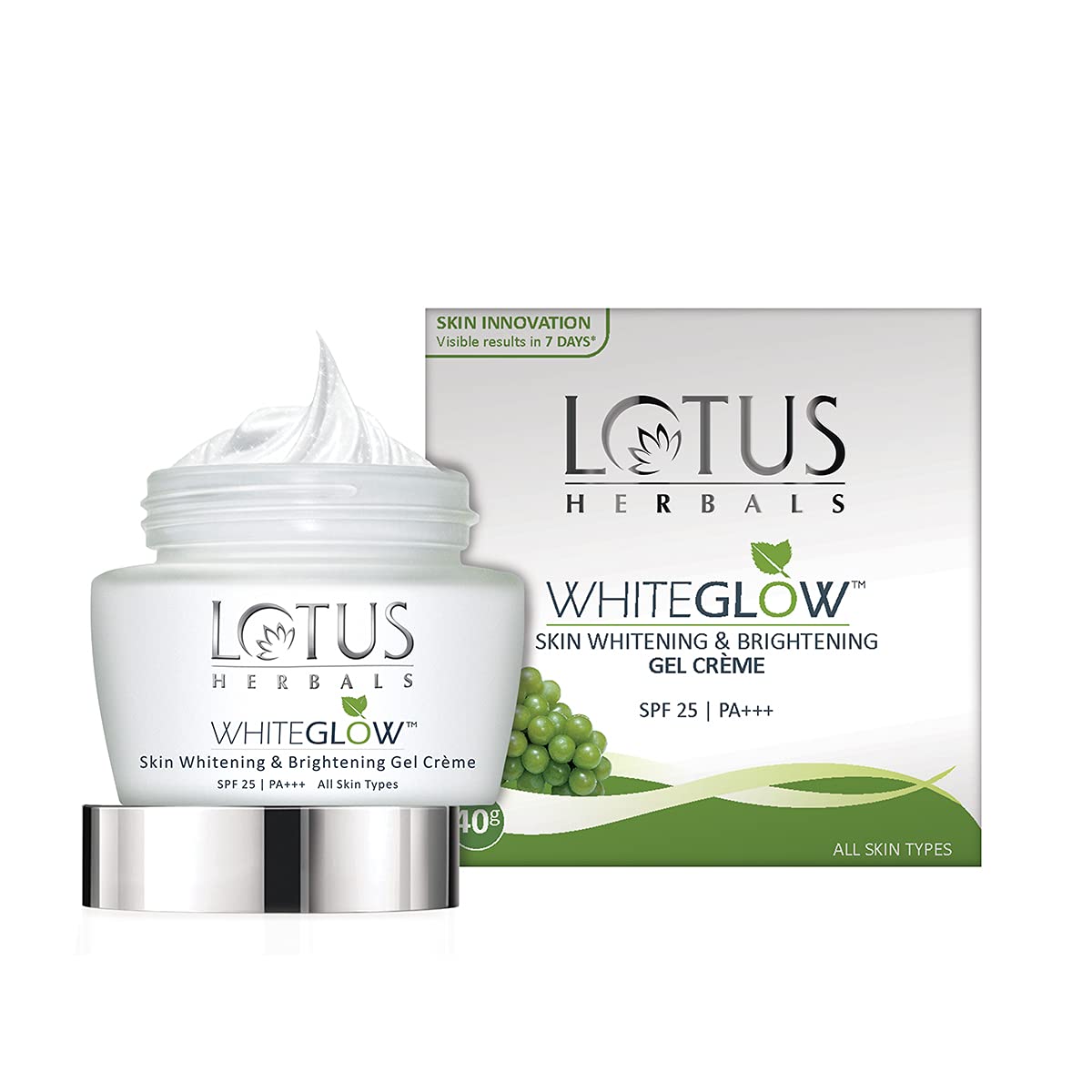 Lotus Herbals WhiteGlow Gel Cream with SPF 25 for All Skin Types - 60 gm