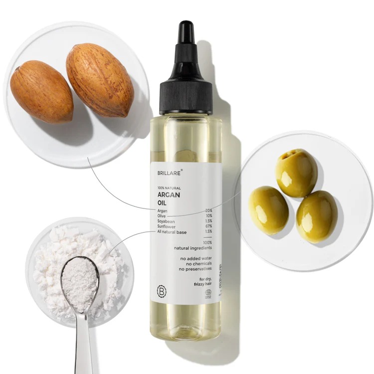 Brillare Argan Hair Oil For Dry, Frizzy Hair Heavy Moisturising Oil 100 Ml - image 1