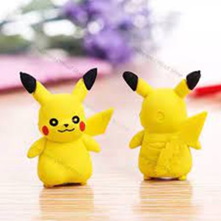 Fancy Pikachu Cratoon Anime Figure Earaser For Student and Others 2 pcs