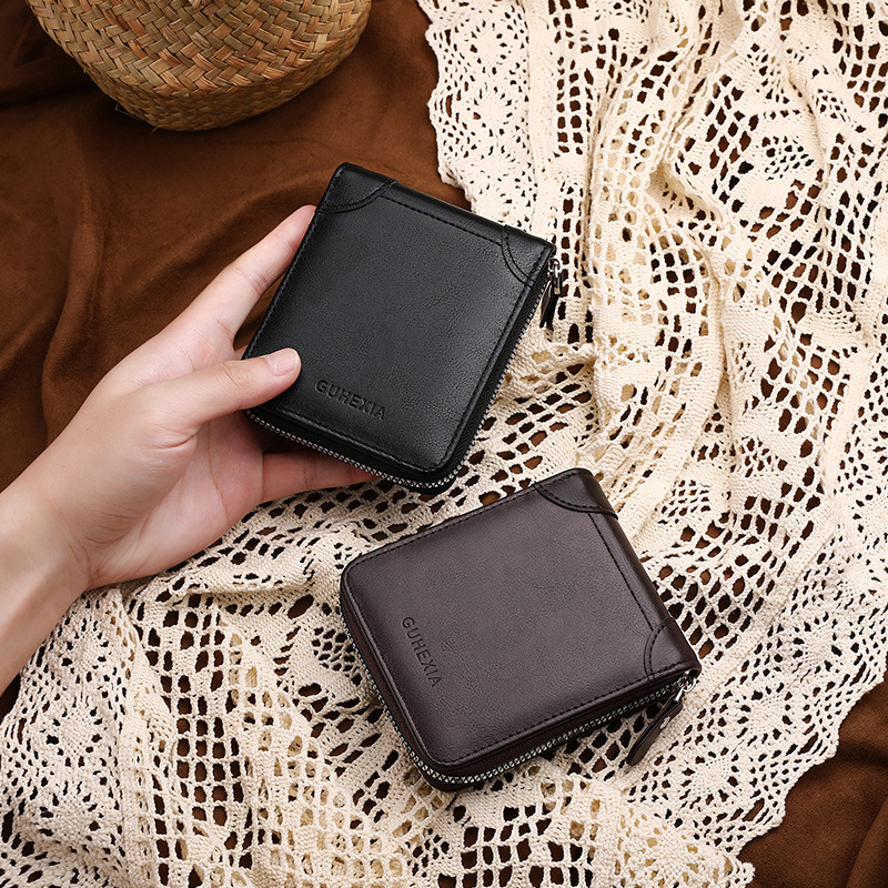 Wallet men's short zipper wallet young student men's coin wallet multi-function wallet cross-border exclusive