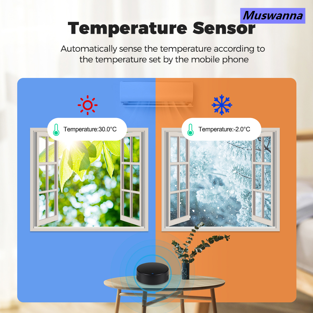 Muswanna ROVF - Tuya Wifi IR Remote Control Universal Temperature Humidity Sensor - for Fan TV Voice Alexa Google Home