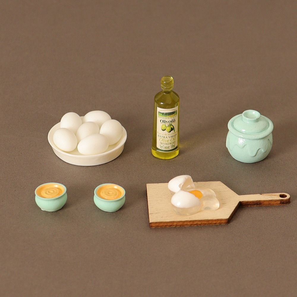 New 1:12 Dollhouse Miniature Eggs Multistyles Play House Food Shooting Prop Accessories Miniature Dollhouse Decorations