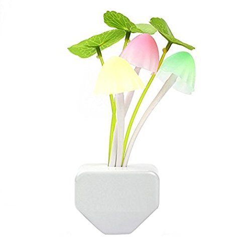 LED mushroom light | Mushroom Lamp Magic 3D LED Night Lamp with Plug Smart Sensor auto On/Off Flowers Bulbs Light Multi-Color Changing Night Light