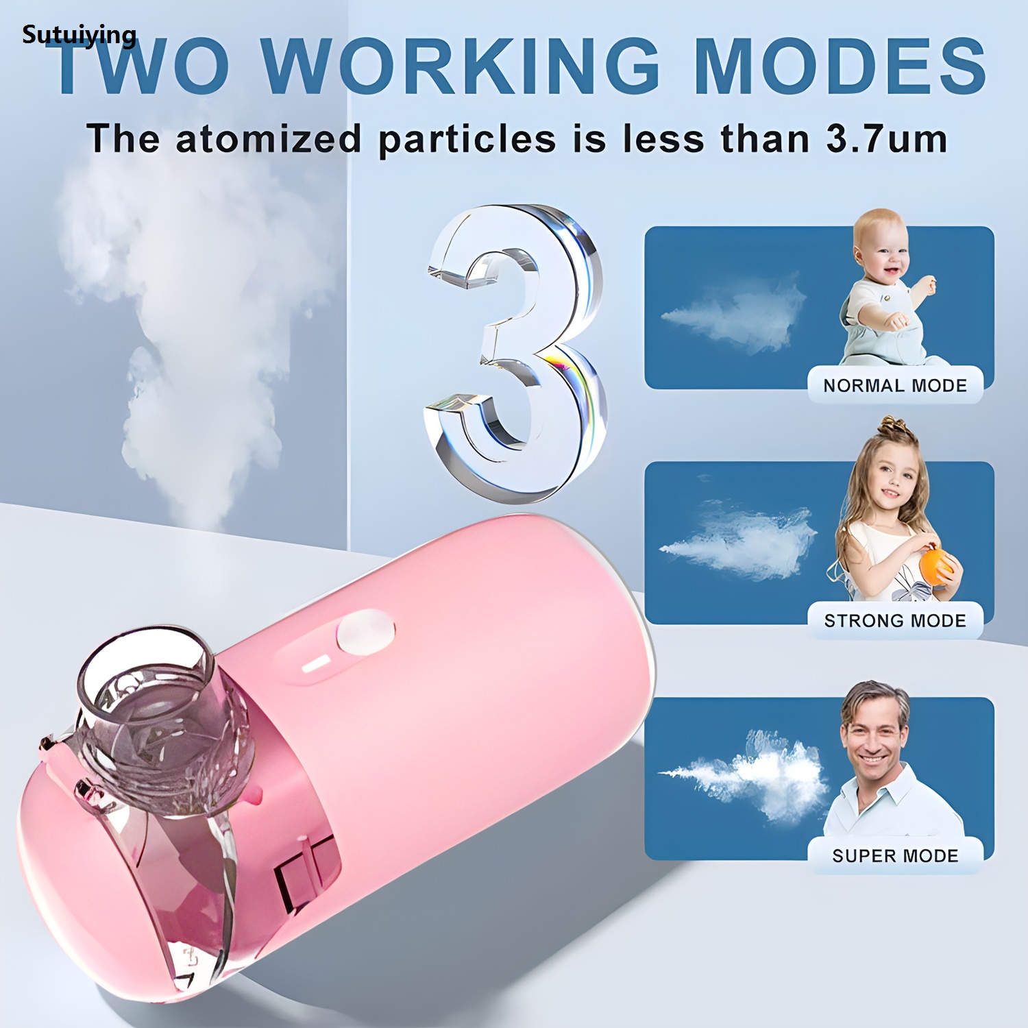Sutuiying Pink Small Portable Nebulizer Aerosol Inalador Nebulizador Machine Bargain price Inhale Nebuliser Mini Handheld Asthma Inhaler Mesh Inhalator