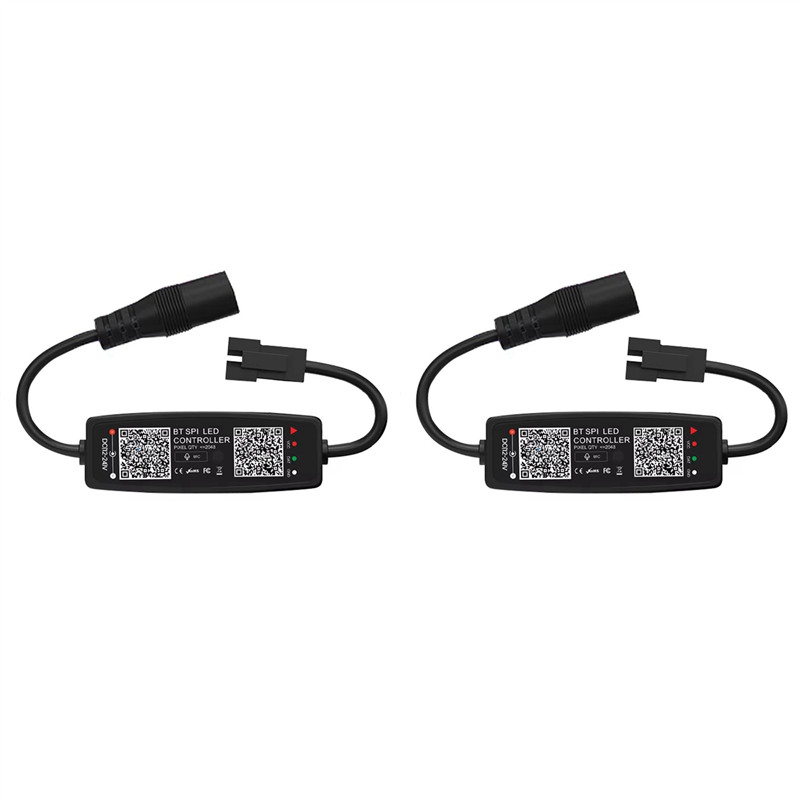 ARELENE 2X WS2812B LED Controller Bluetooth APP Control Music Controller for SK6812 WS2811 LED Pixel Light Strip DC 12V-24V