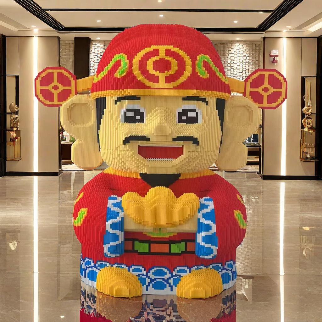 2024 New Huge Internet Celebrity God of Wealth 3D Vertical Wooden Piggy Bank Toy Premium Ornament Birthday Gift