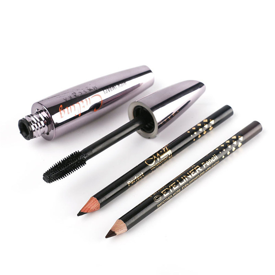 Linman New New Arrival MENOW 1PC Natural Curler Thick Makeup Mascara+2Affordable pc Double Color Eyeliner Pen Makeup Set Tool Pretty High Quality