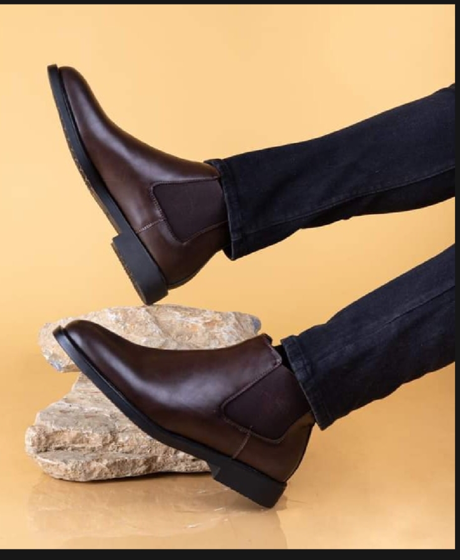 Classic New Brown Leather Ankle Boots For Men