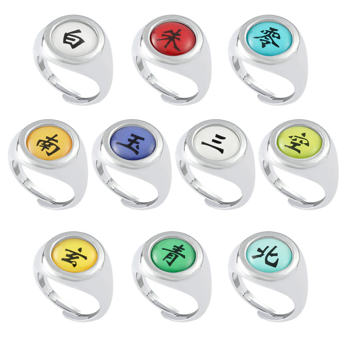 Anime Naruto Rings Akatsuki Sharingan Ninja Itachi Sasuke with Box Unisex Halloween Cosplay Accessory Gifts