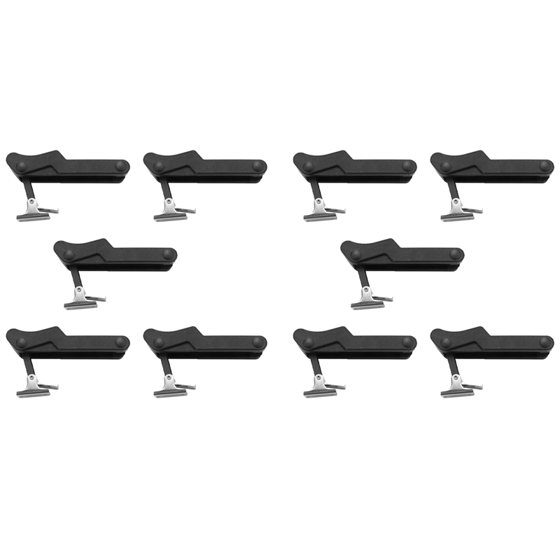 FORIDE 10X Flexible Door Draw Latch Lock 3.8 Inch Replacement Soft Rubber Black Over-Center C7-10