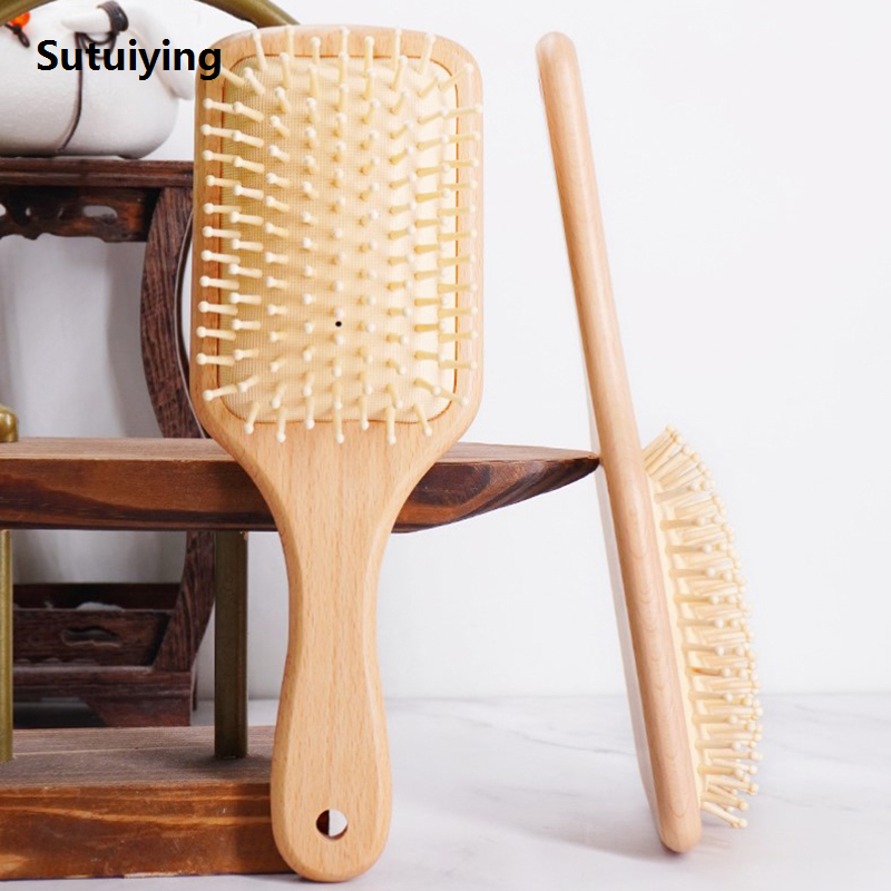 Sutuiying Wood Airbag Comb Professional Hair Anti-Loss Hot Selling Massage Brush Hairbrush Scalp Care