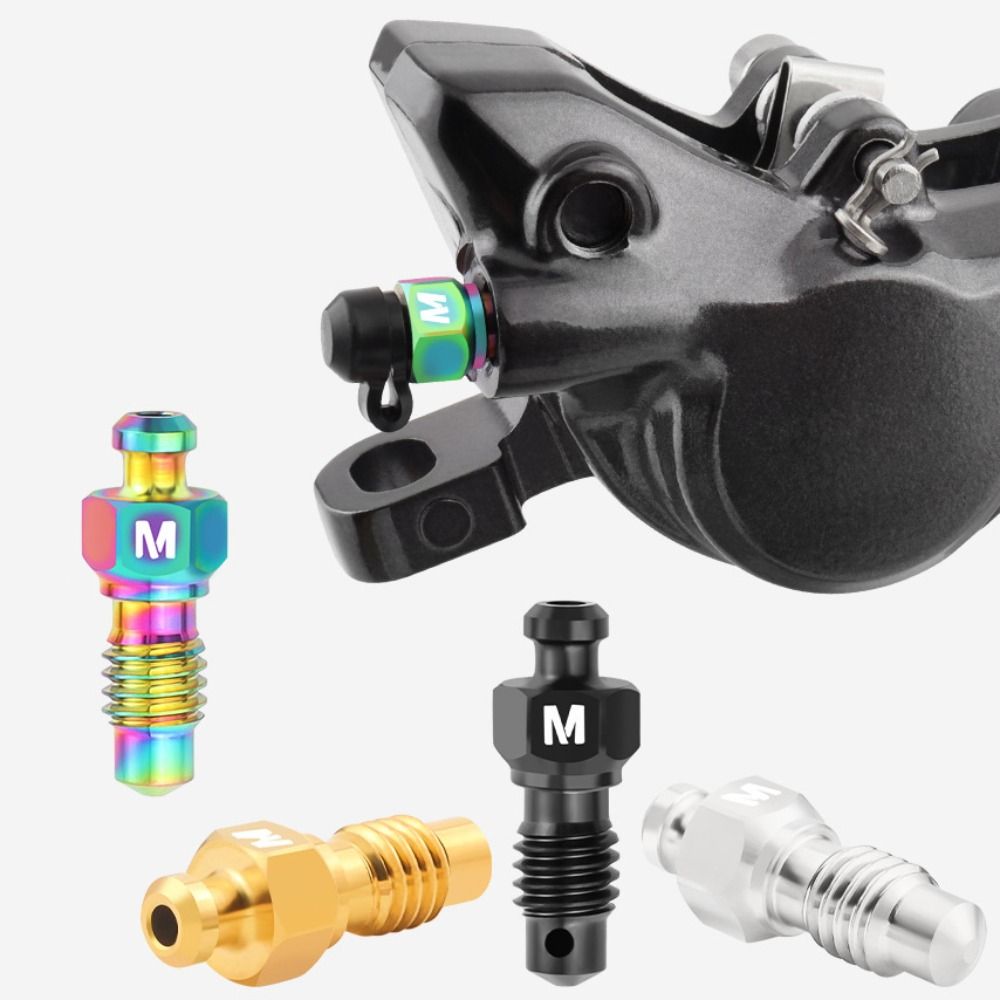 Disc Brake Bleed Nipple Titanium Alloy Disc Brake Exhaust Bolts Dust Cap Bike Bolts Oiling and Bleed Screw M6 LightWeight Oil Filling Vent Screw Bicycle Oil Disc Brake