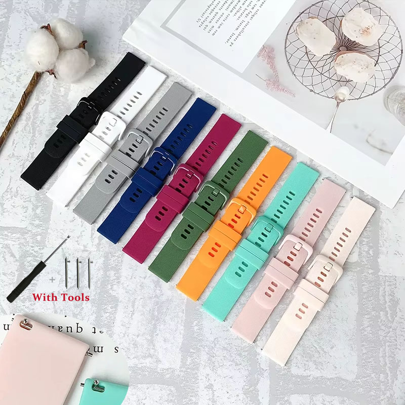 Silicone Strap Quick Release Rubber Watch Strap Soft Sport Bracelet Watchband Women Men 20mm 22mm Orange Black Green Blue Belts