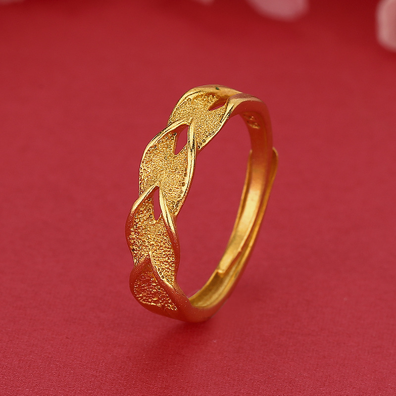 【New Arrivals】Authentic Wheat Ear Ring Women's Ear Ping Open Solid Original Design Matte Couple Ring