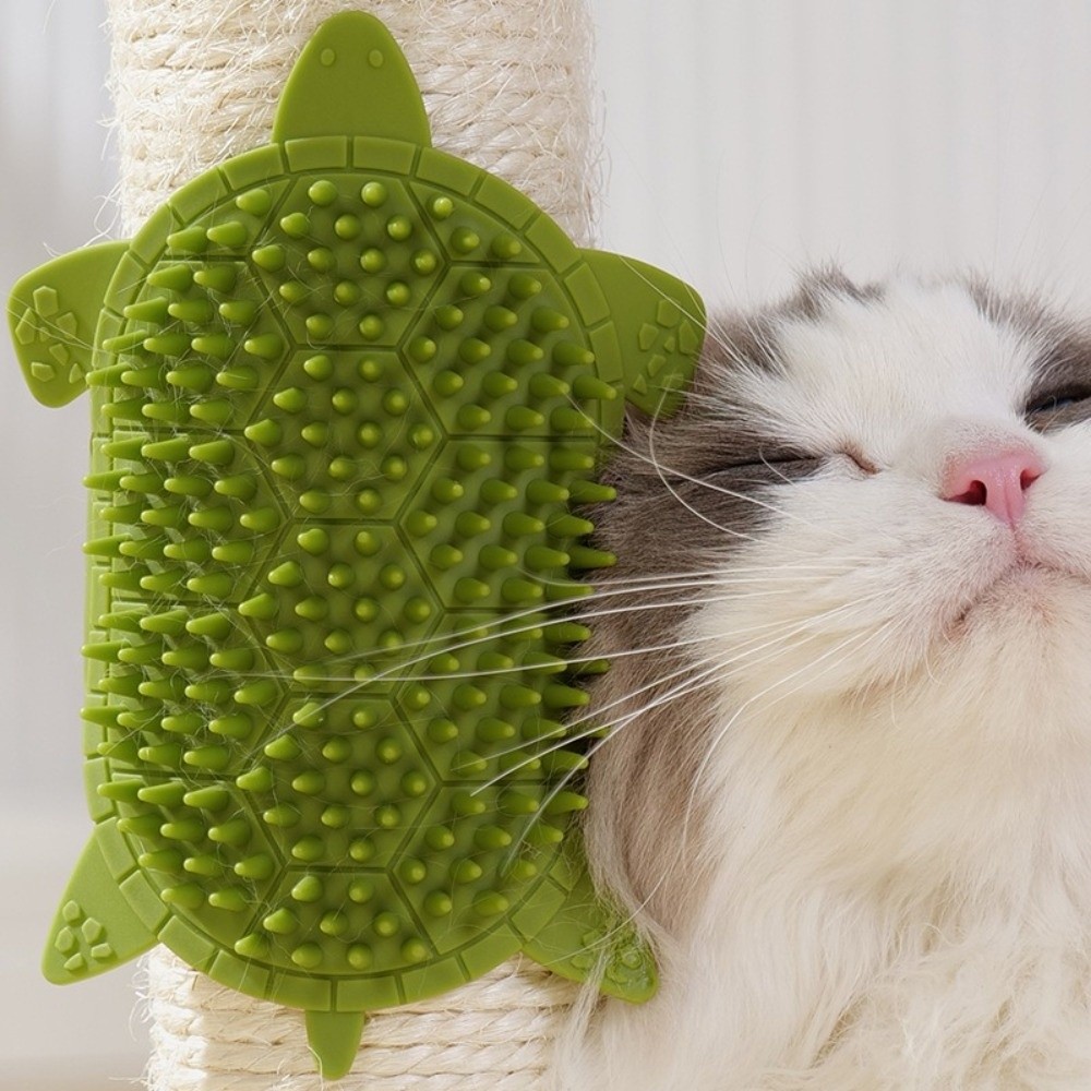 New Silicone Cat Deshedding Brush Gentle Easy Clean Pet Cleaning Brush Turtle Design Grooming Tool Wall Corner Scratcher Home Use