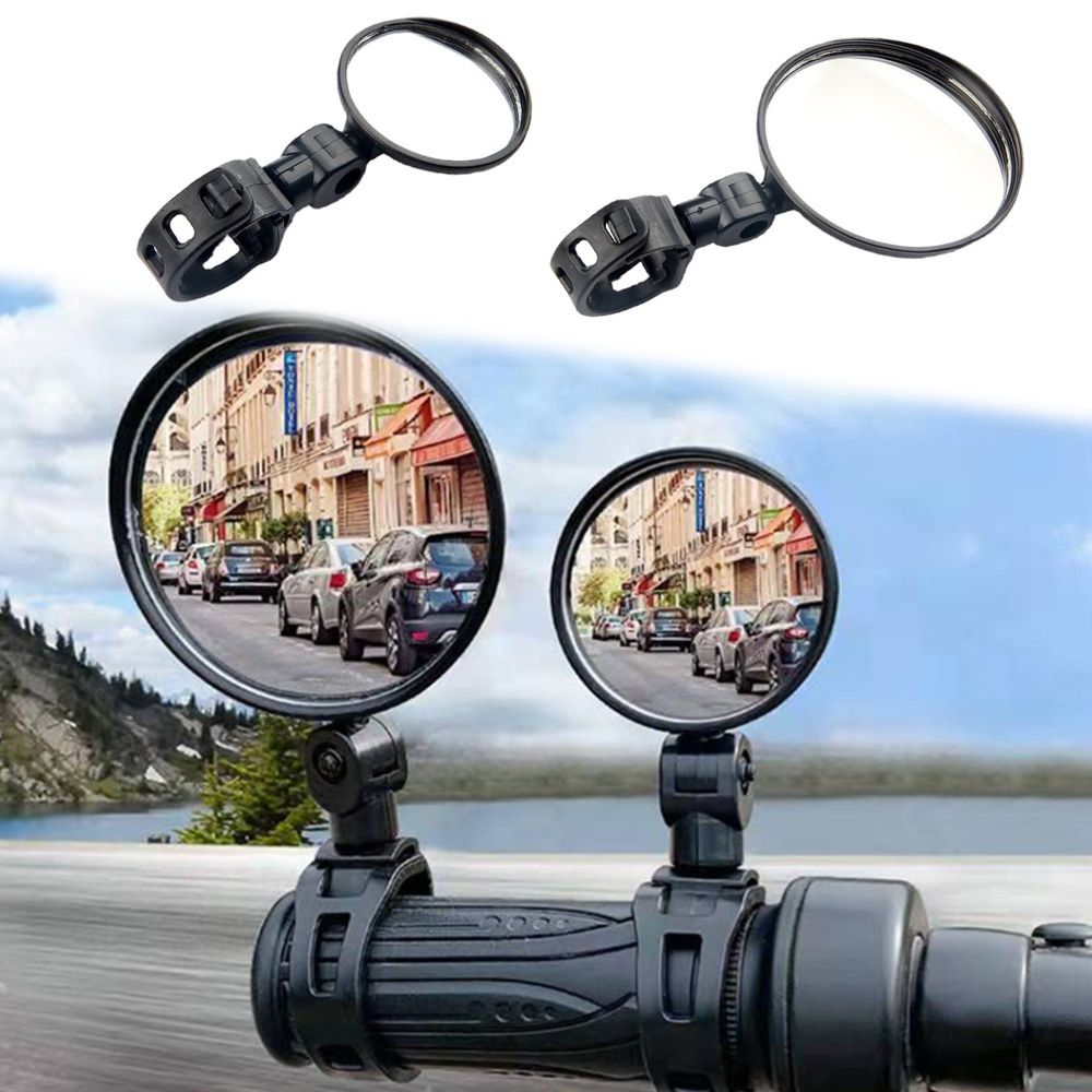 Universal Bicycle Motorcycle Rearview Mirror 360 Rotation Adjustable Round Ellipse Rear View Mirrors For Road Bike Accessories