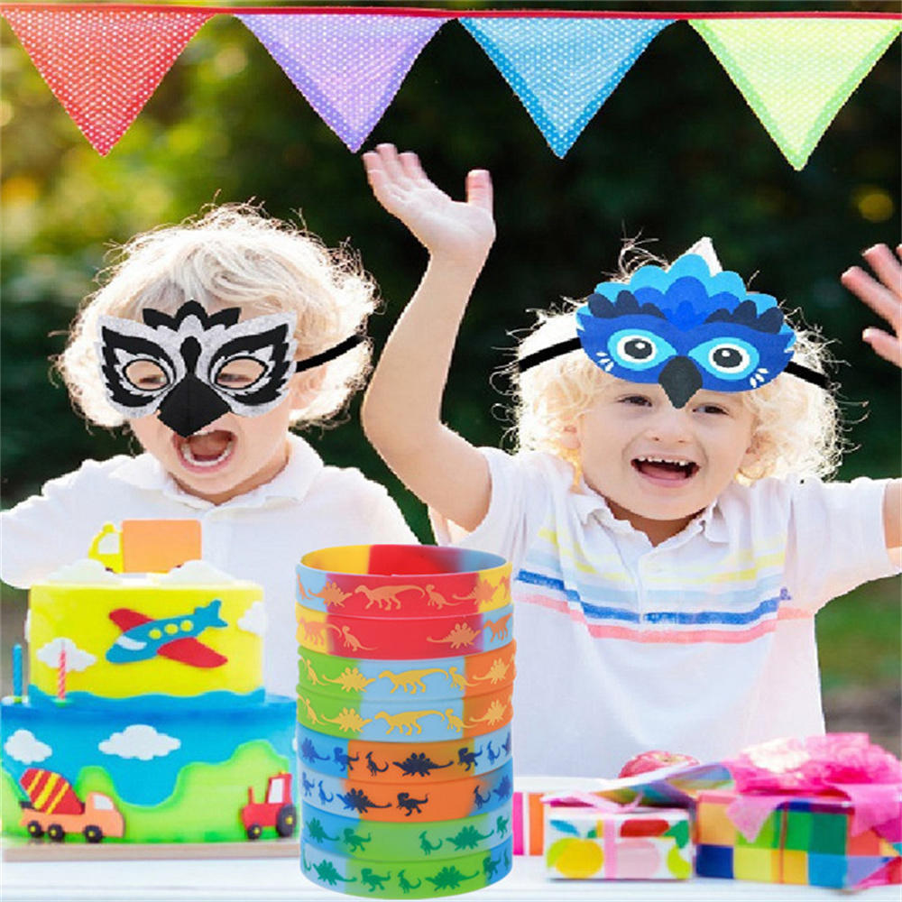 Lightweight Dinosaur wristband Filled bag Silicone Colorful Dinosaur Bracelets Gifts bracelets for Birthday parties Party favors Kids' gatherings lovers Collectible items