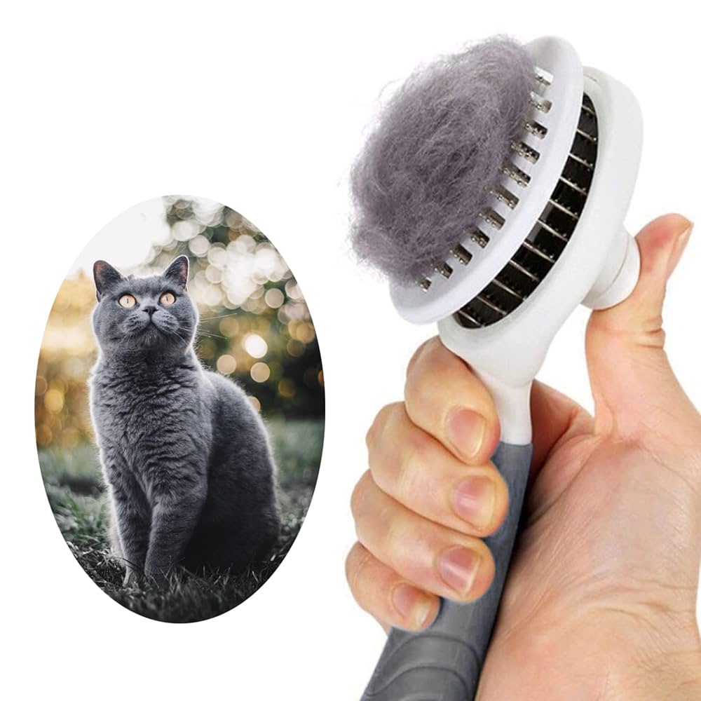 Self-Cleaning Dog Brush And Cat Brush Removes Loose Hair, for Pets with Short Hair and Long Hair Oval Shape