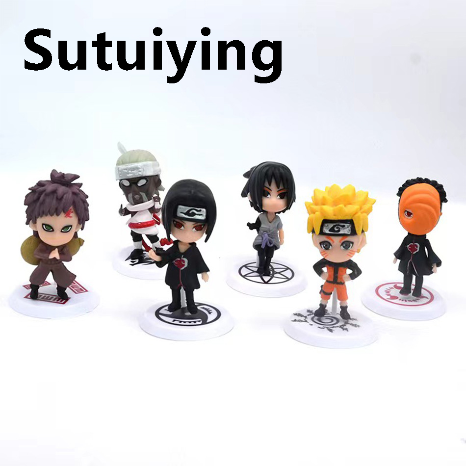 12pcs One Anime Naruto Figure Shippuden Hinata Sasuke Itachi Kakashi Gaara Anime Q Version PVC Figures Toys Dolls Kid