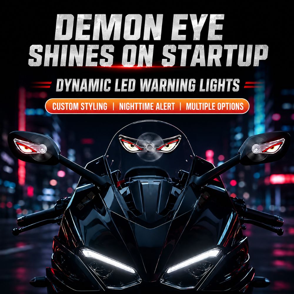 New Wireless Wind Energy LED Light Blinking Dynamic Light Cool Car Warning Lights Self-Adhesive Devil Eyes Motorcycle Lights For Motorcycles,Cars,Bicycles