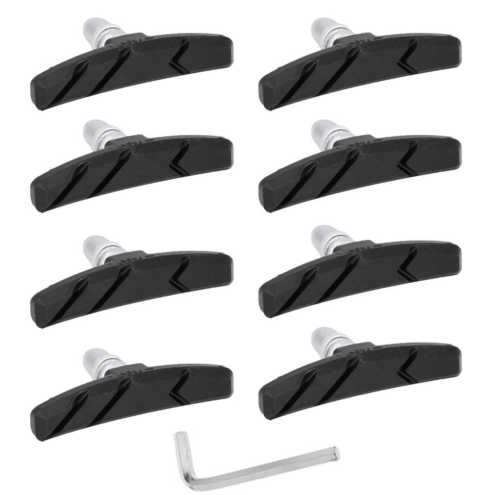 4 Pairs Durable Rubber Bike Brake Pads 70mm with Allen Wrench Mountain Bike Brake Pads Lightweight Road Bike Brake Pads Road Bike