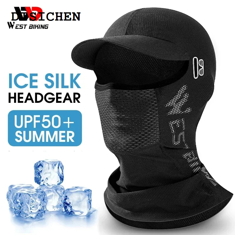 DISICHEN Original WEST BIKING With Brim Men Women Face Mask Summer Cool Fishing Cap Sun Protection Motorcycle Bicycle Cycling Balaclava Travel Hat
