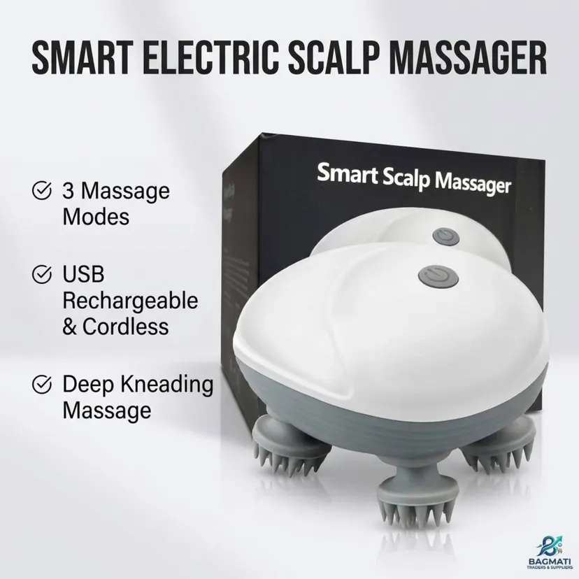 Rechargeable Head Massager Electric | Waterproof Scalp Kneading Device | 3 Mode Portable Relaxation Massager