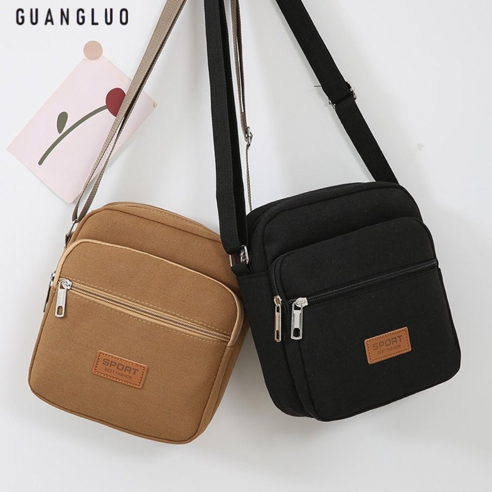 New Fashion Canvas Crossbody Bag Nylon Business Single Shoulder Bag Ground Stall Bag Cashier Bag Small Square Bag