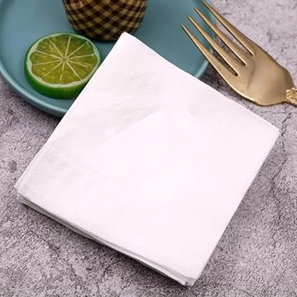 FR-MBS 3 Pack (75 Tissues) Rco-Friendly Non Bleached Disposable Paper Napkins for Party and Bhoj 1 ply 30x30 cm Rough Texture Hand Tissue Paper Napkins White Cocktail Party Table Top Napkin For Home And Kitchen Use Napkin