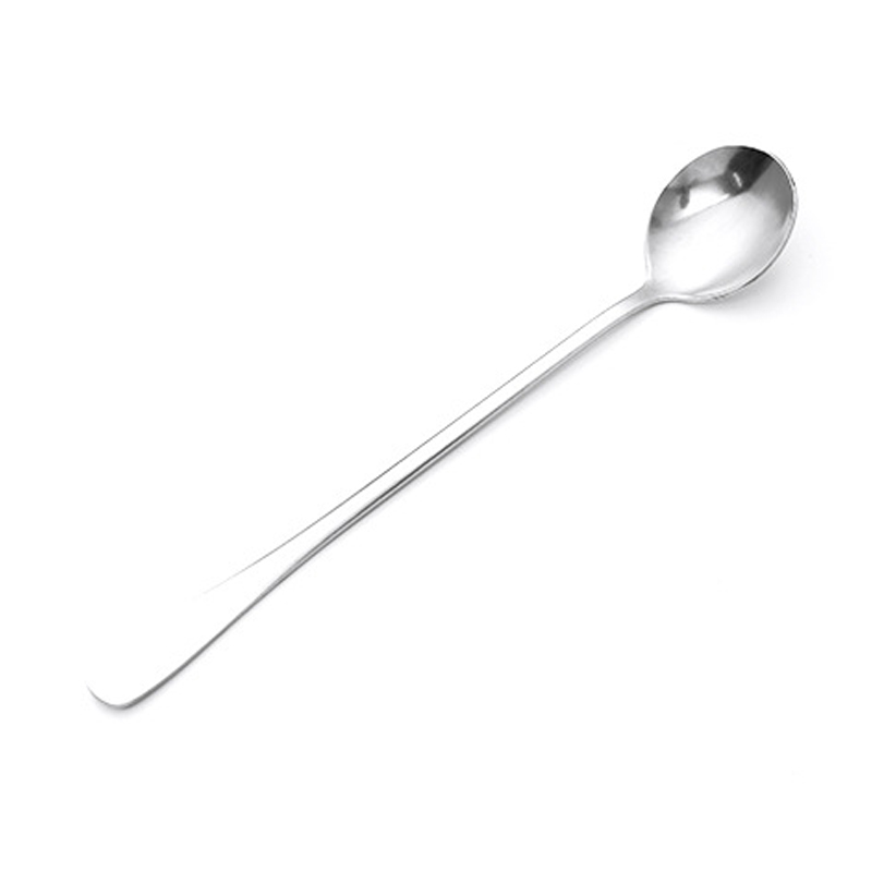 1Pc Long Handle Stainless Steel Tea Coffee Spoon Cocktail Ice Cream Spoon Spoons Cutlery Round Head