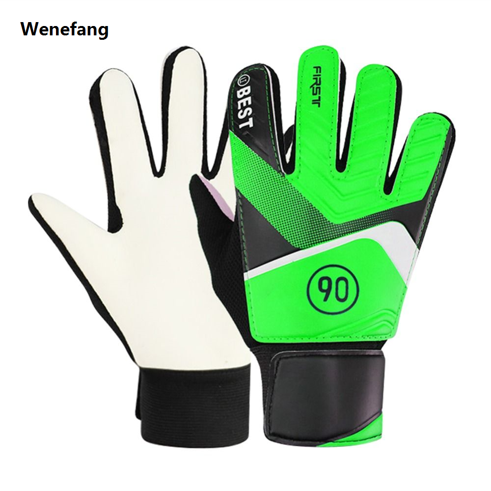 Wenefang door stopper rubber 1 Pair Soccer Goalkeeper Gloves for Kids Anti-Collision Latex PU Goalkeeper Hand Protection Gloves Football Accessories