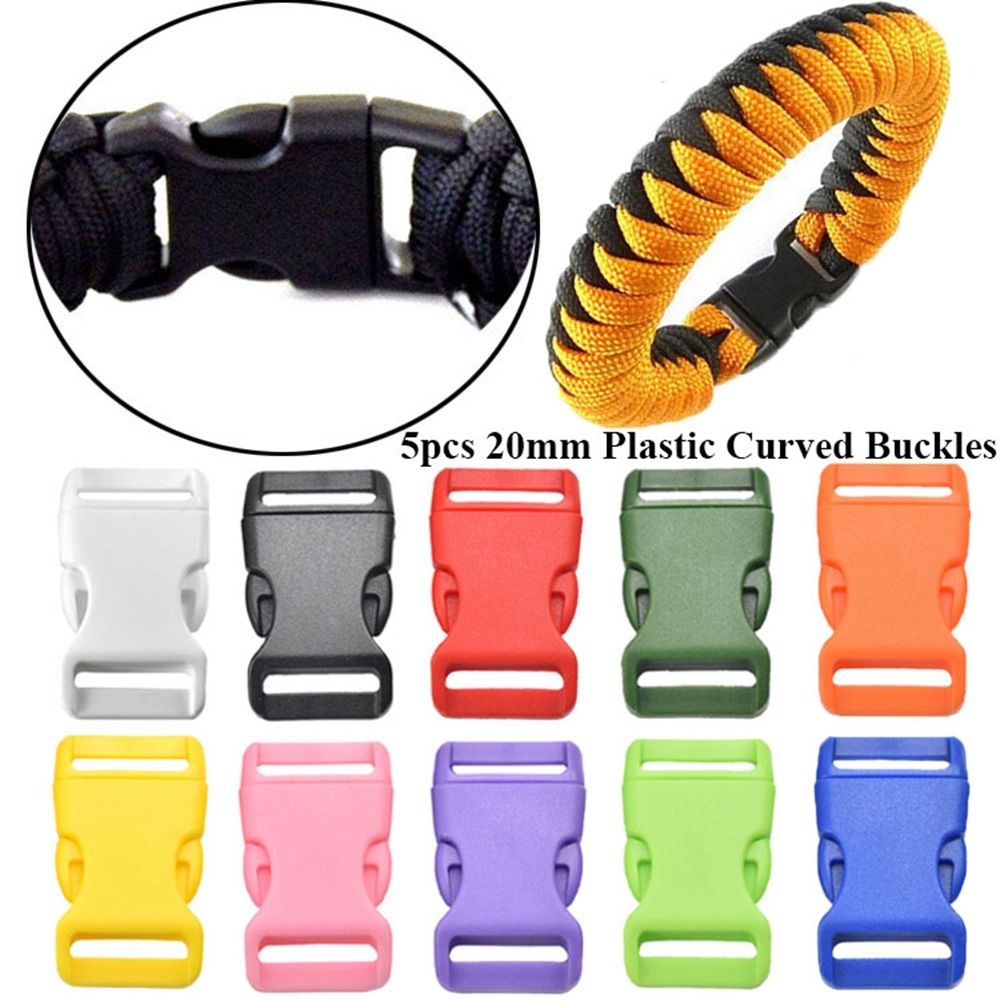5pcs New 20.5mm Curved Buckle Lock Plastic Colorful Side Release Buckles Backpack Parts Outdoor Tool
