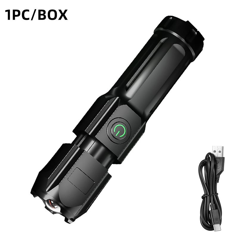 LED Telescopic Zoom Strong Light Flashlight USB Charging Compact Portable Focused Long-range Portable Household Flashlight Bles Online DZ-30A-16