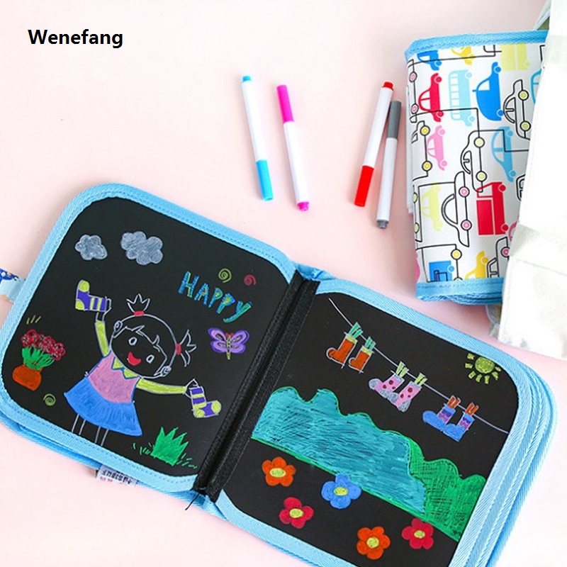 Wenefang Baby Toys Set Painting Drawing Toys Black Board with Magic Pen Chalk Painting Coloring Book Funny Toy Kid Painting Blackboard