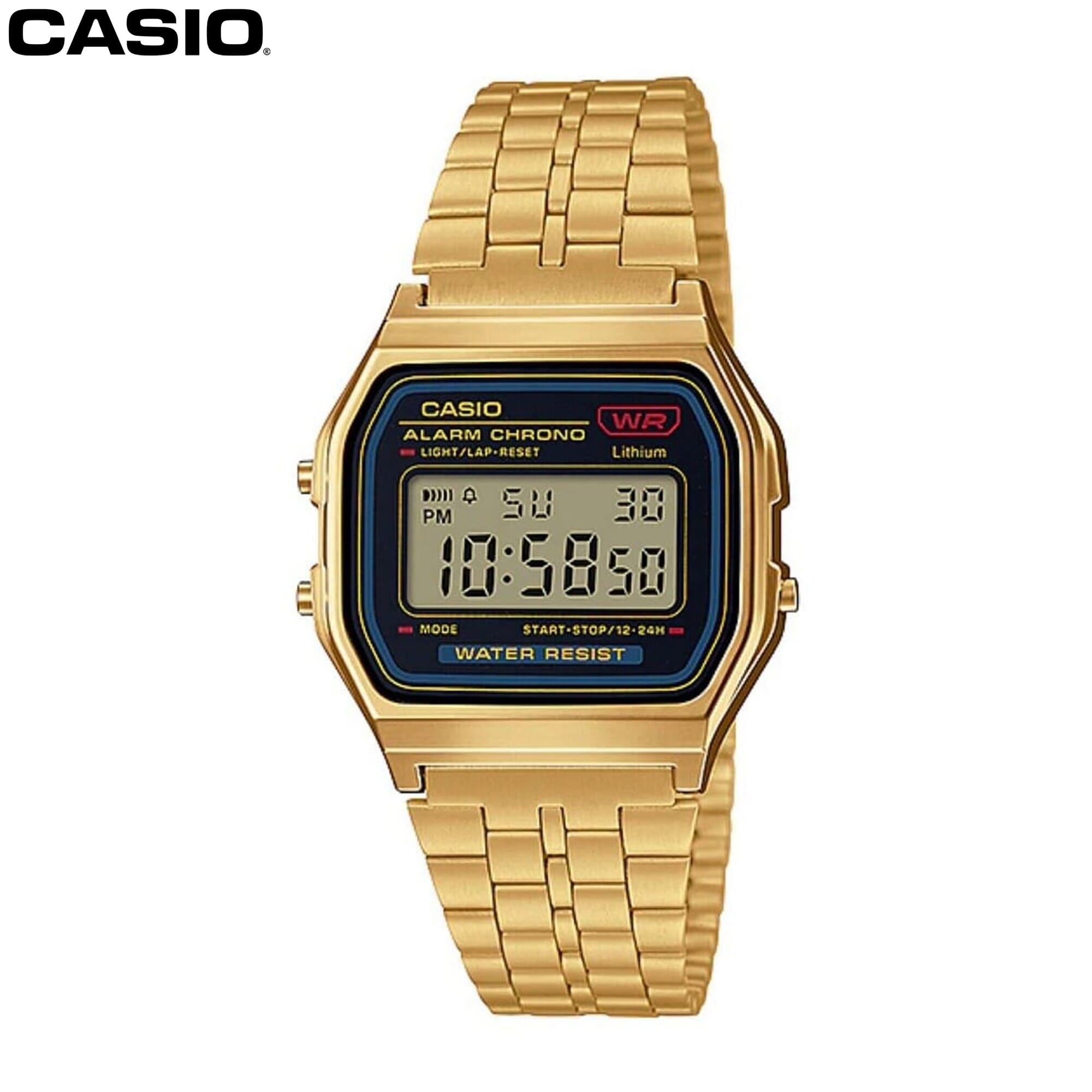 Casio Gold Retro Unisex Digital Alarm Watch - A159WGEA-1DF