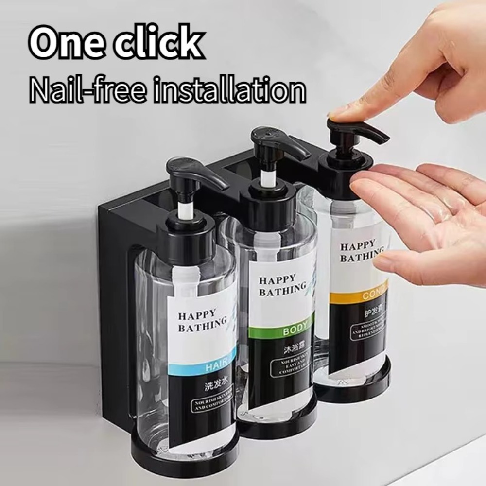 New 300ML Shampoo Bodywash Dispenser Bottles Amber with Pumps Empty Shampoo Bottles Wall-mounted Large Capacity Shower Bottles