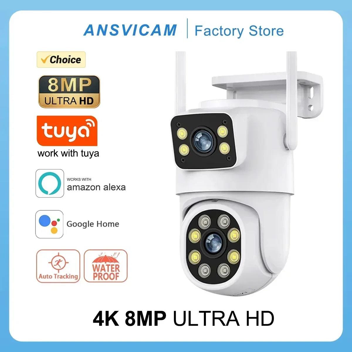 New models on sale 4K 8MP Dual Lens WiFi Camera-Full HD, PTZ Dual Screen, AI Human Auto Tracking, Outdoor Security Video Surveillance Camera Tuya