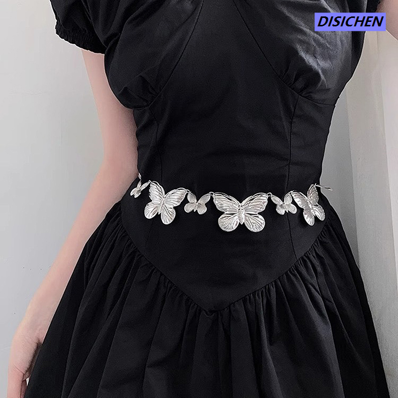 DISICHEN 【Customizable】 1PC Metal Butterfly Body Chains Belt Waist Chain Butterfly Pendant Beach Waist QUANYIN