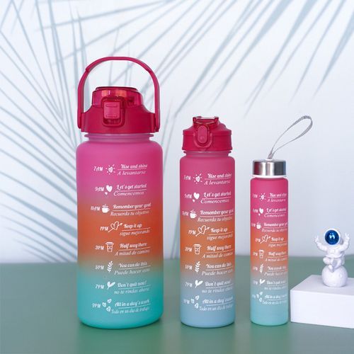 3 in 1 Sports Water Bottle Set Large Capacity Portable Outdoor Cycling Camping Water Bottle