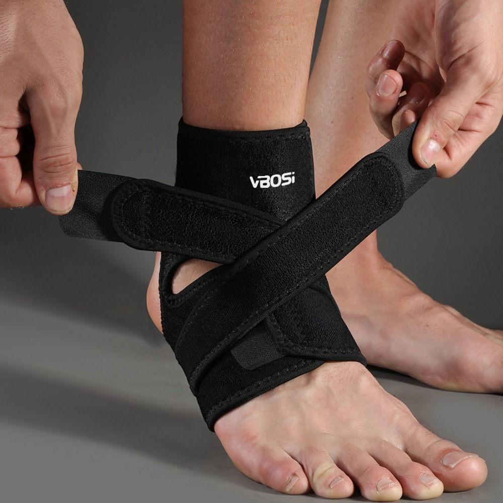 Sports Neoprene Ankle Support Elastic Black Ankle Brace Adjustable Sprain Prevention Unisex