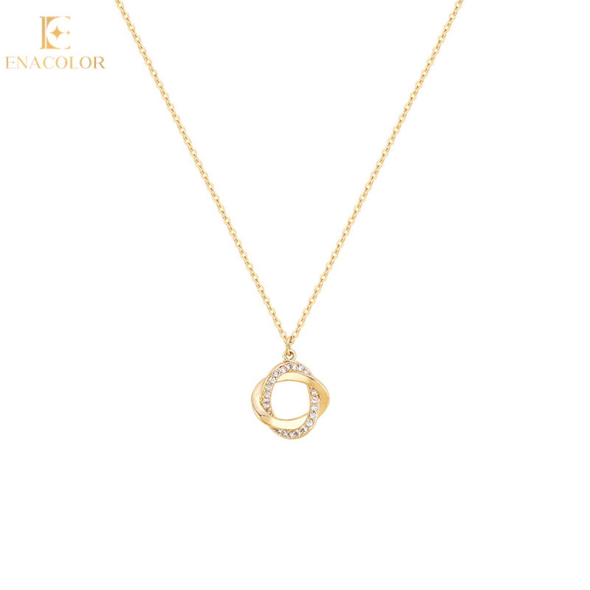 Enacolor Korean Hollow Round Necklace Pedant Hemp Wreath Clavicle Chain Necklaces Choker Ins Girl New
