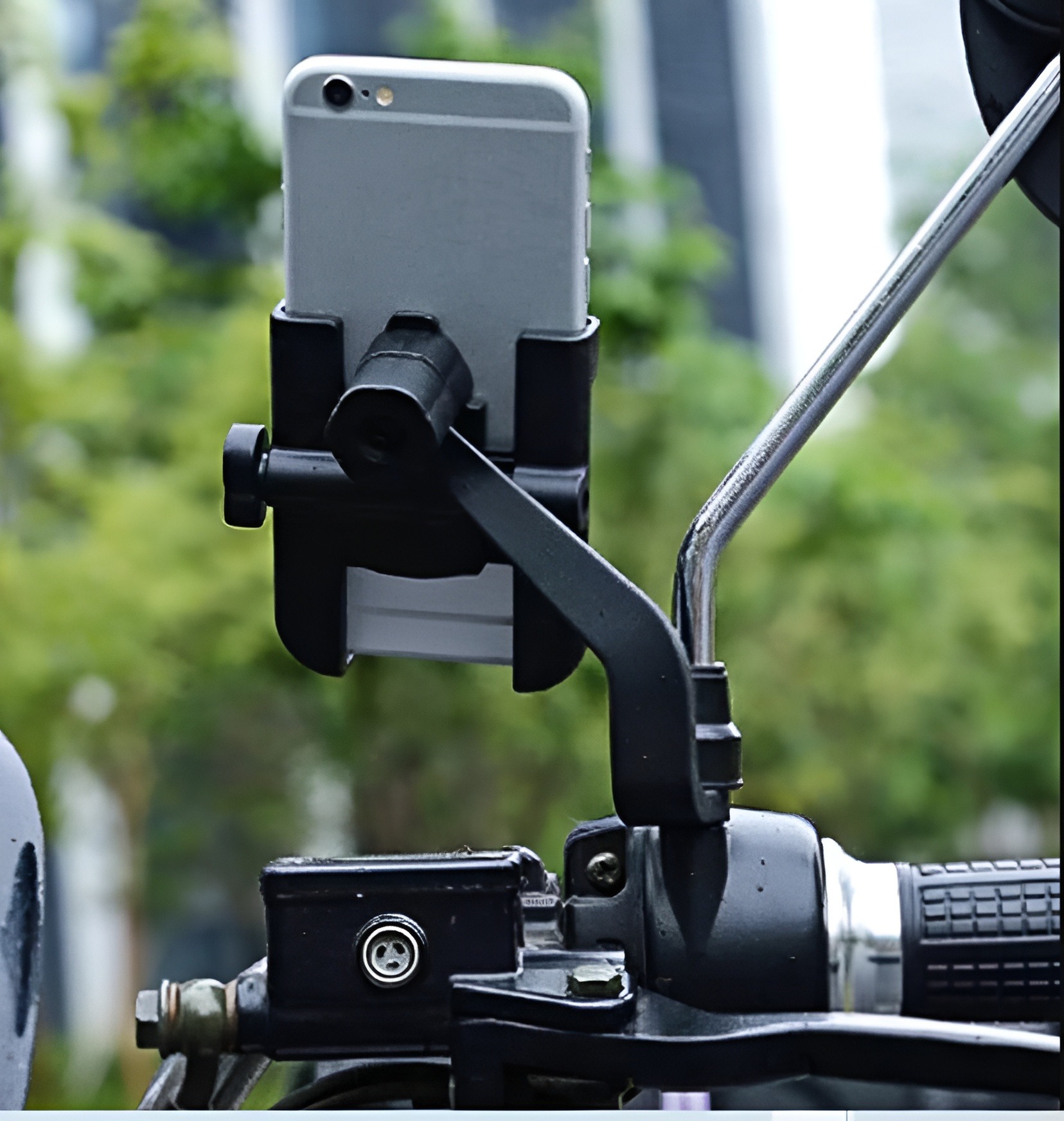 C2 Motorcycle Phone Holder Scooter Mobile Holder for Pathao Metal Body for looking Glass