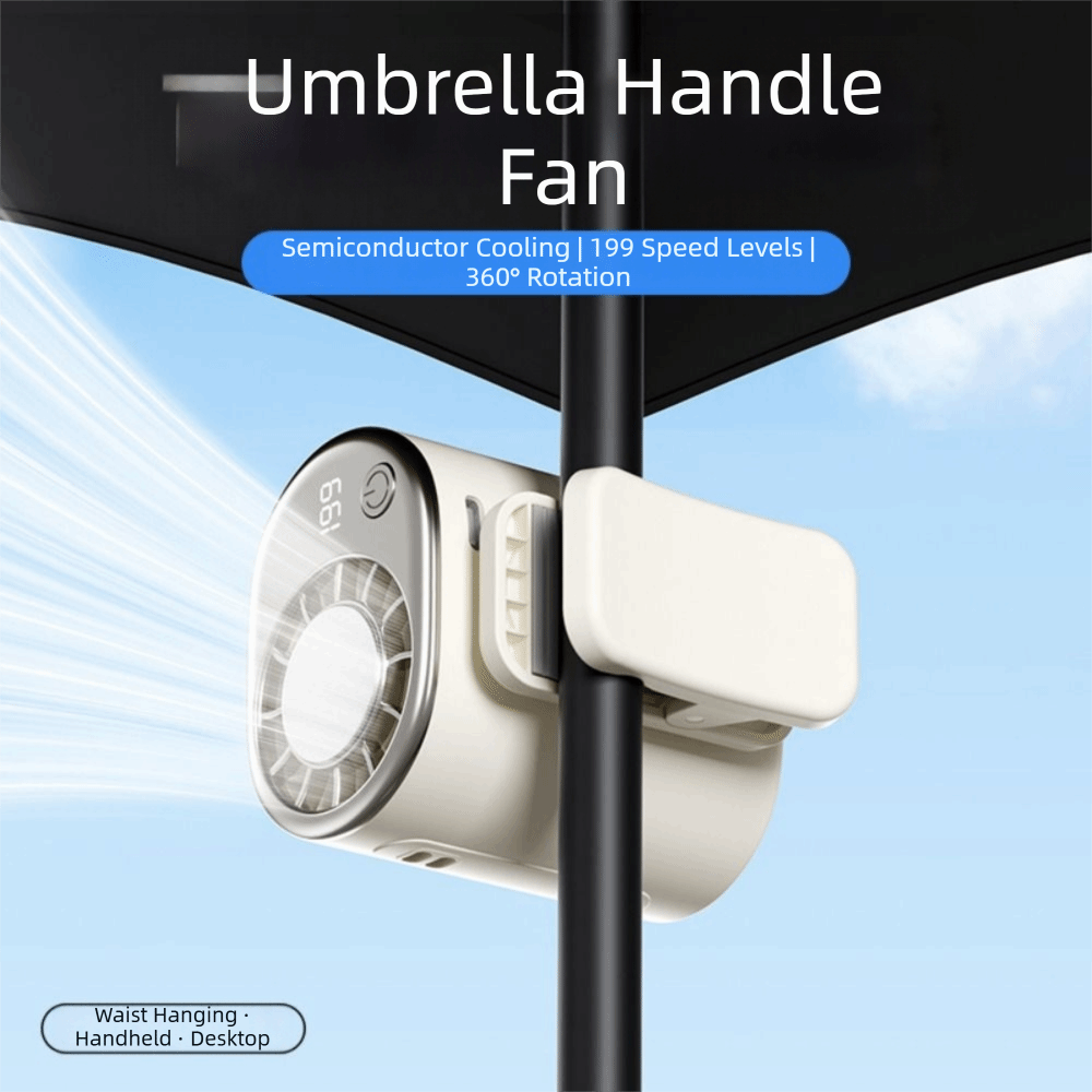 Cooling Essentials 199 Speeds Adjustable Mini Electric Fan Portable Ice Compress Cooling Baby Stroller Fan 360° Rotation Hands-Free Cooling Fan Outdoor
