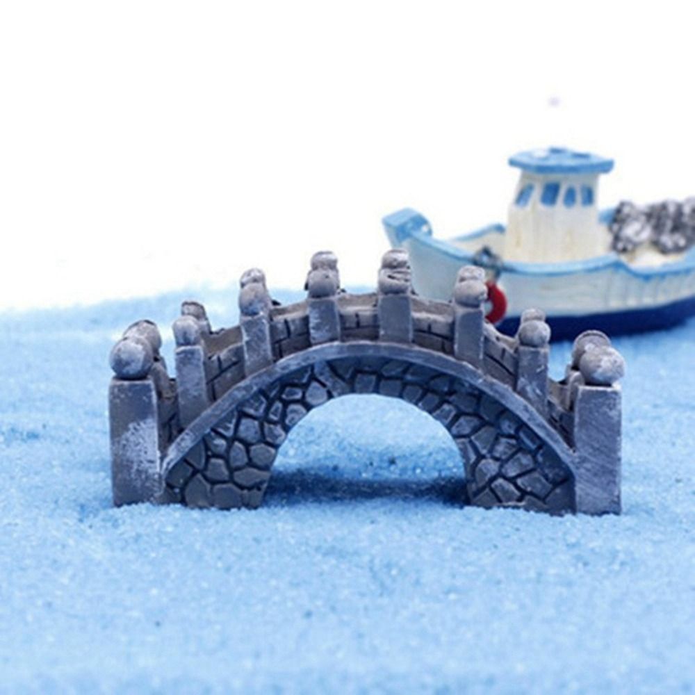 Creative Micro-landscape Resin Bridge Miniatures Resin Craft Small Bridge Jiangnan Small Bridge Court Style Mini Home Decor