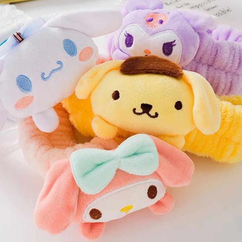 1 Piece Cinnamoroll Sanrio Kuromi Melody Purin Y2k Kawaii Women Hairband Wash Face Facial Mask Headband Korean Style Headband Headdress - Cute Product You Will Ever Have - Random